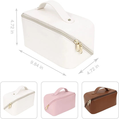 Travel Cosmetic Bag With Handle and Divider