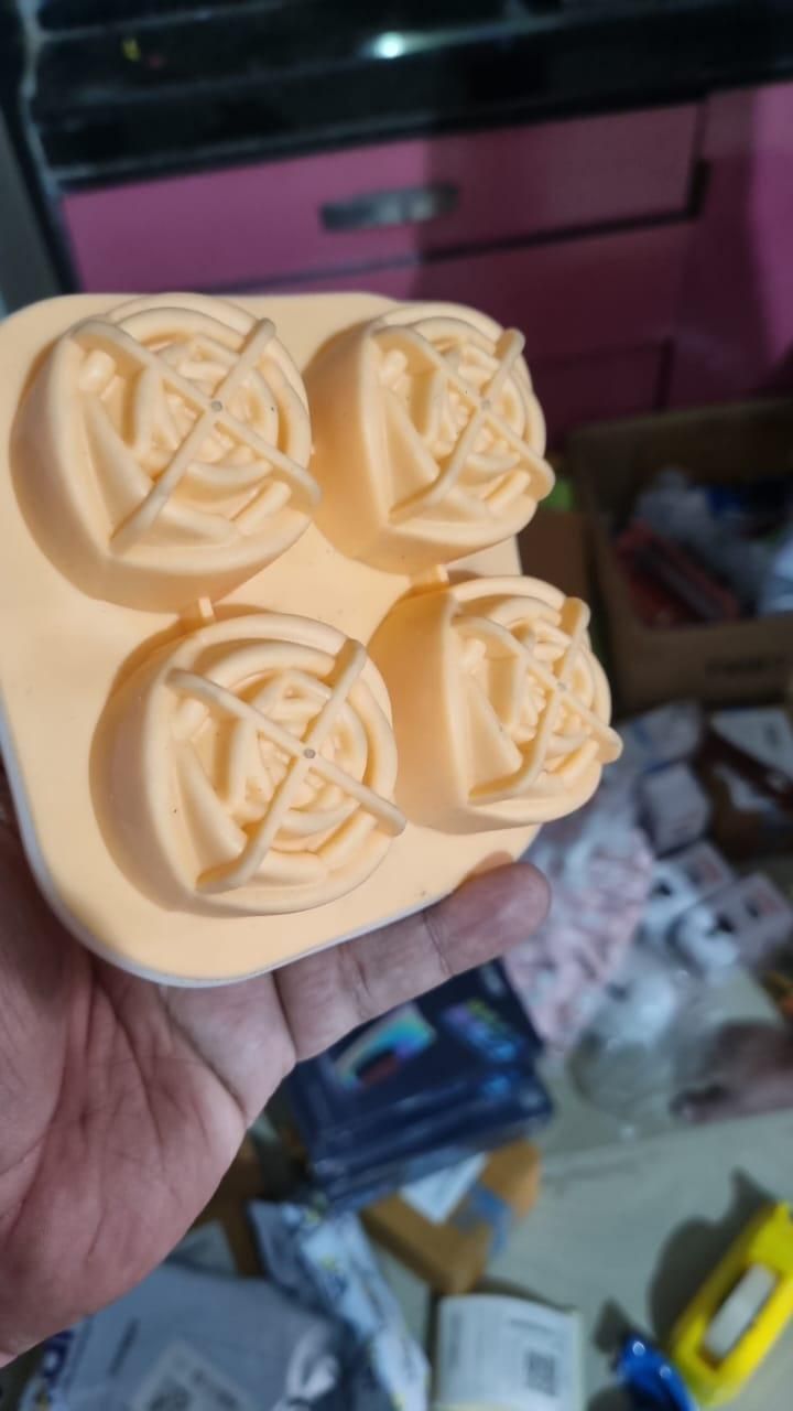 Ice Cube Mold Silicon Ice-Cube Round Mold Ball Brick Maker Tray (3D Rose ice Mold)